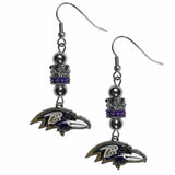 Baltimore Ravens Euro Bead Earrings - Siskiyou Buckle - Flyclothing LLC
