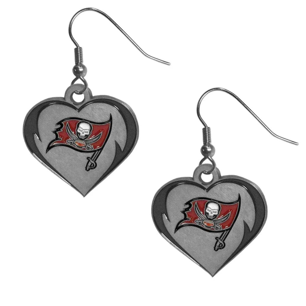 Tampa Bay Buccaneers Heart Dangle Earrings - Siskiyou Buckle - Flyclothing LLC