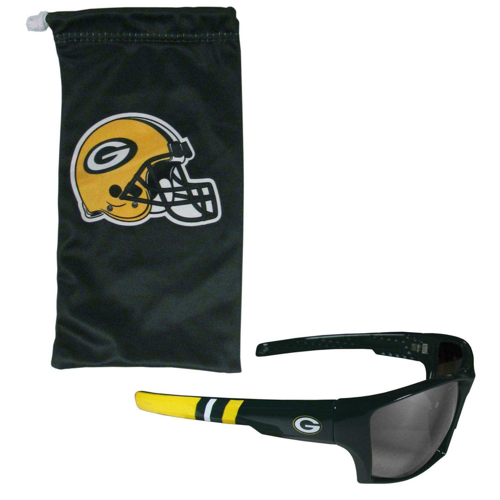 Green Bay Packers Edge Wrap Sunglass and Bag Set - Siskiyou Buckle - Flyclothing LLC
