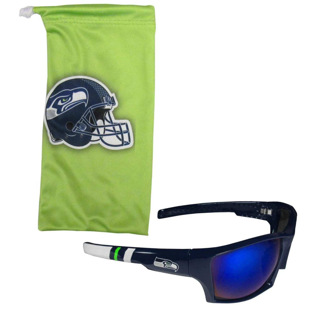 Seattle Seahawks Edge Wrap Sunglass and Bag Set - Siskiyou Buckle - Flyclothing LLC