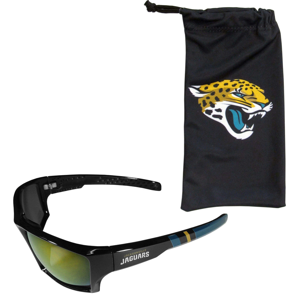 Jacksonville Jaguars Edge Wrap Sunglass and Bag Set - Siskiyou Buckle - Flyclothing LLC