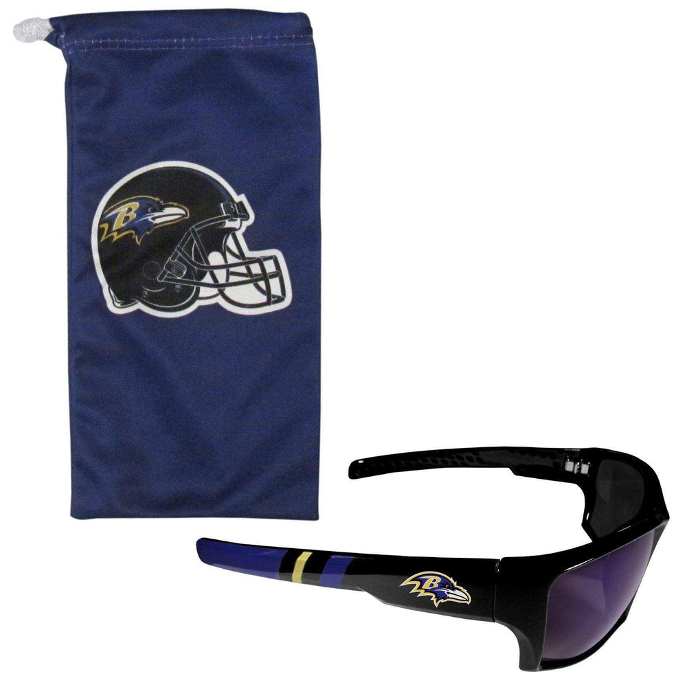 Baltimore Ravens Edge Wrap Sunglass and Bag Set - Siskiyou Buckle - Flyclothing LLC