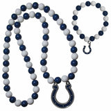 Indianapolis Colts Fan Bead Necklace and Bracelet Set - Siskiyou Buckle - Flyclothing LLC