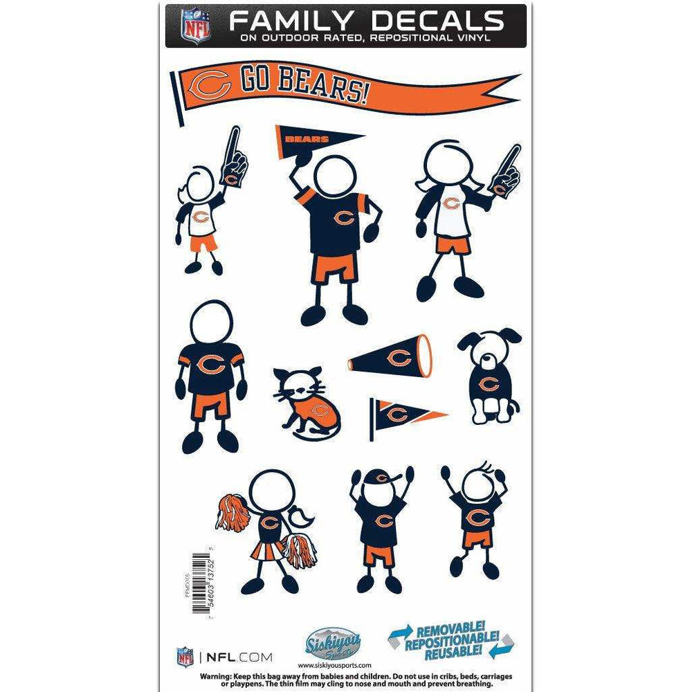 Chicago Bears Family Decal Set Medium - Siskiyou Buckle - Flyclothing LLC