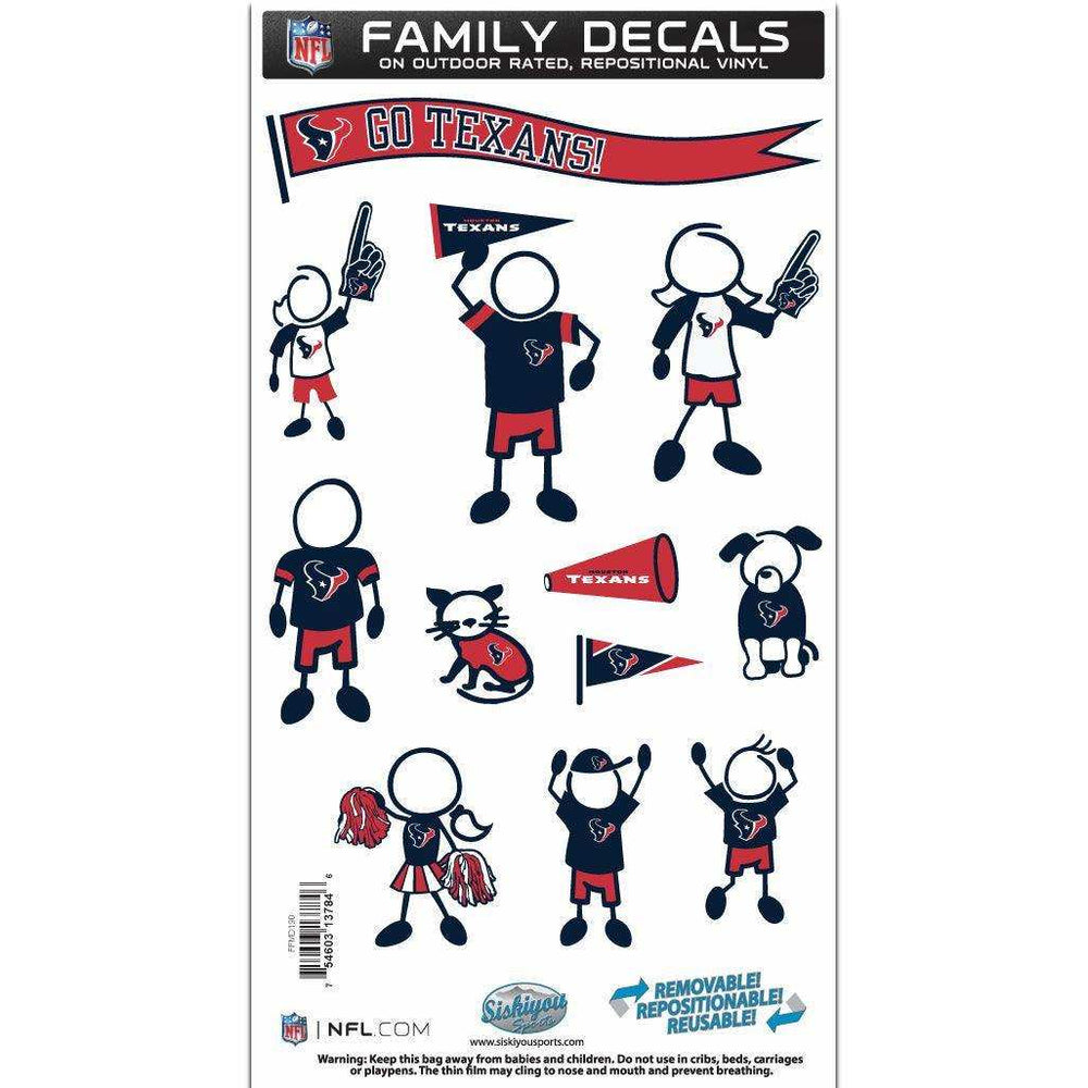 Houston Texans Family Decal Set Medium - Siskiyou Buckle - Flyclothing LLC