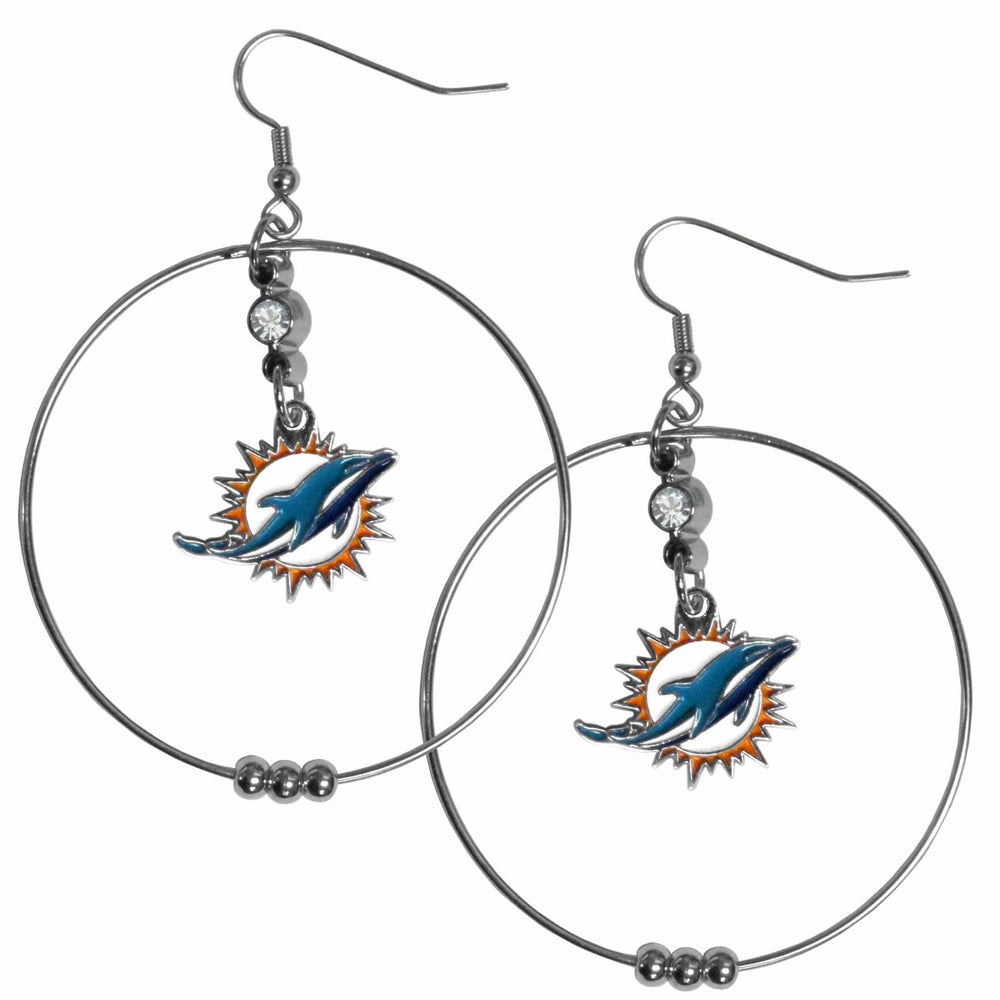 Miami Dolphins 2 Inch Hoop Earrings - Siskiyou Buckle - Flyclothing LLC