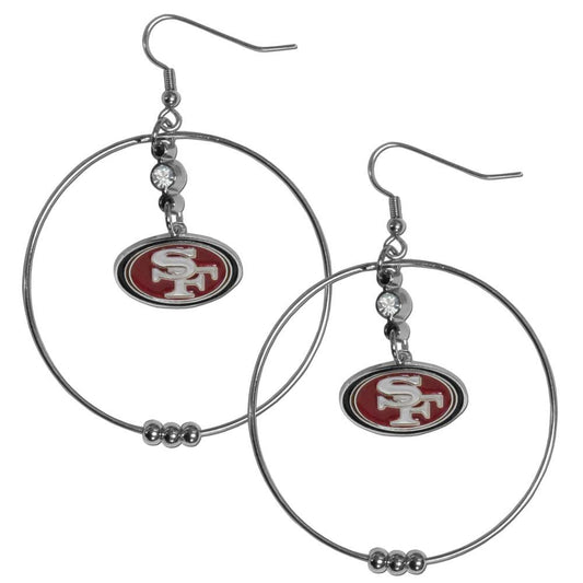 San Francisco 49ers 2 Inch Hoop Earrings - Flyclothing LLC