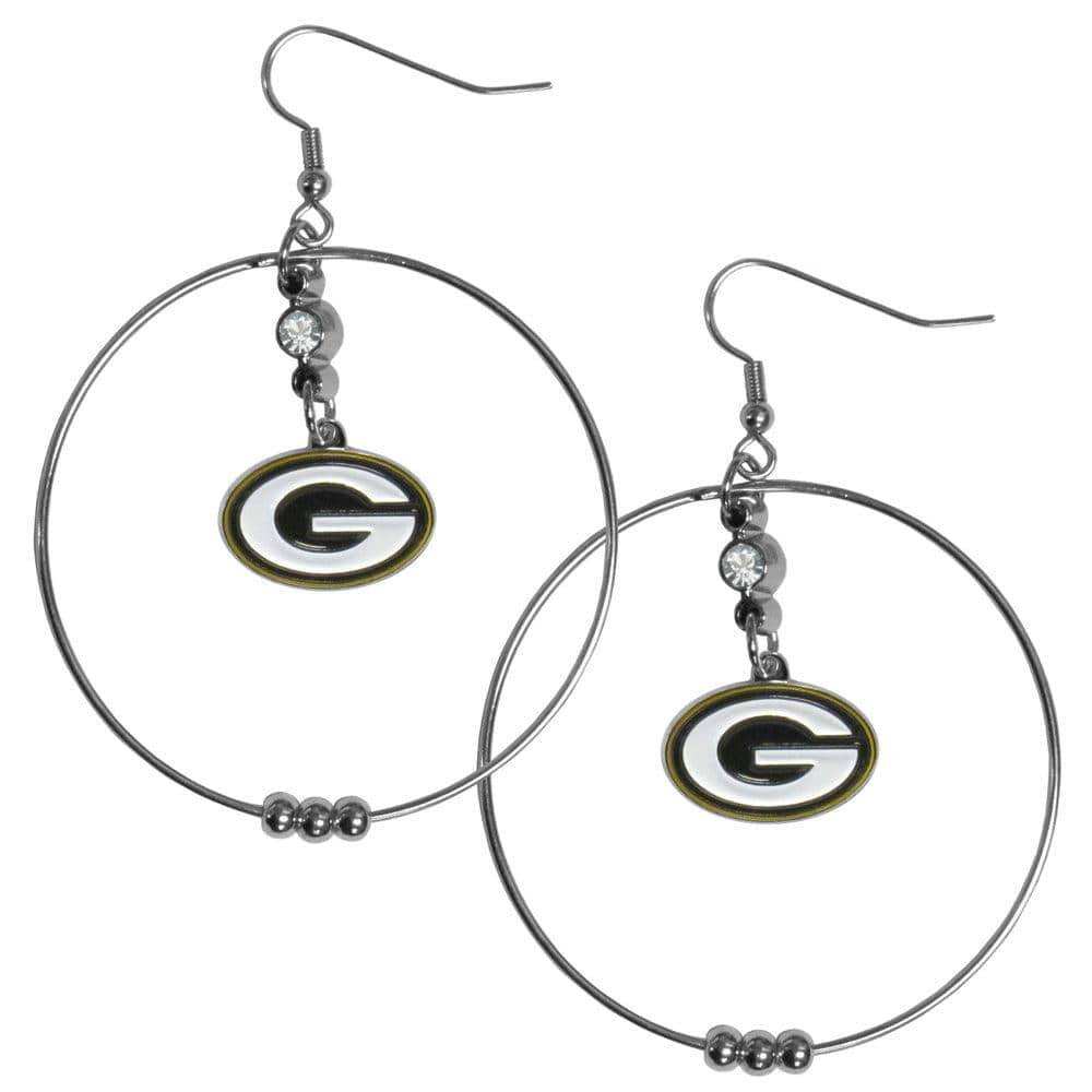 Green Bay Packers 2 Inch Hoop Earrings - Siskiyou Buckle - Flyclothing LLC
