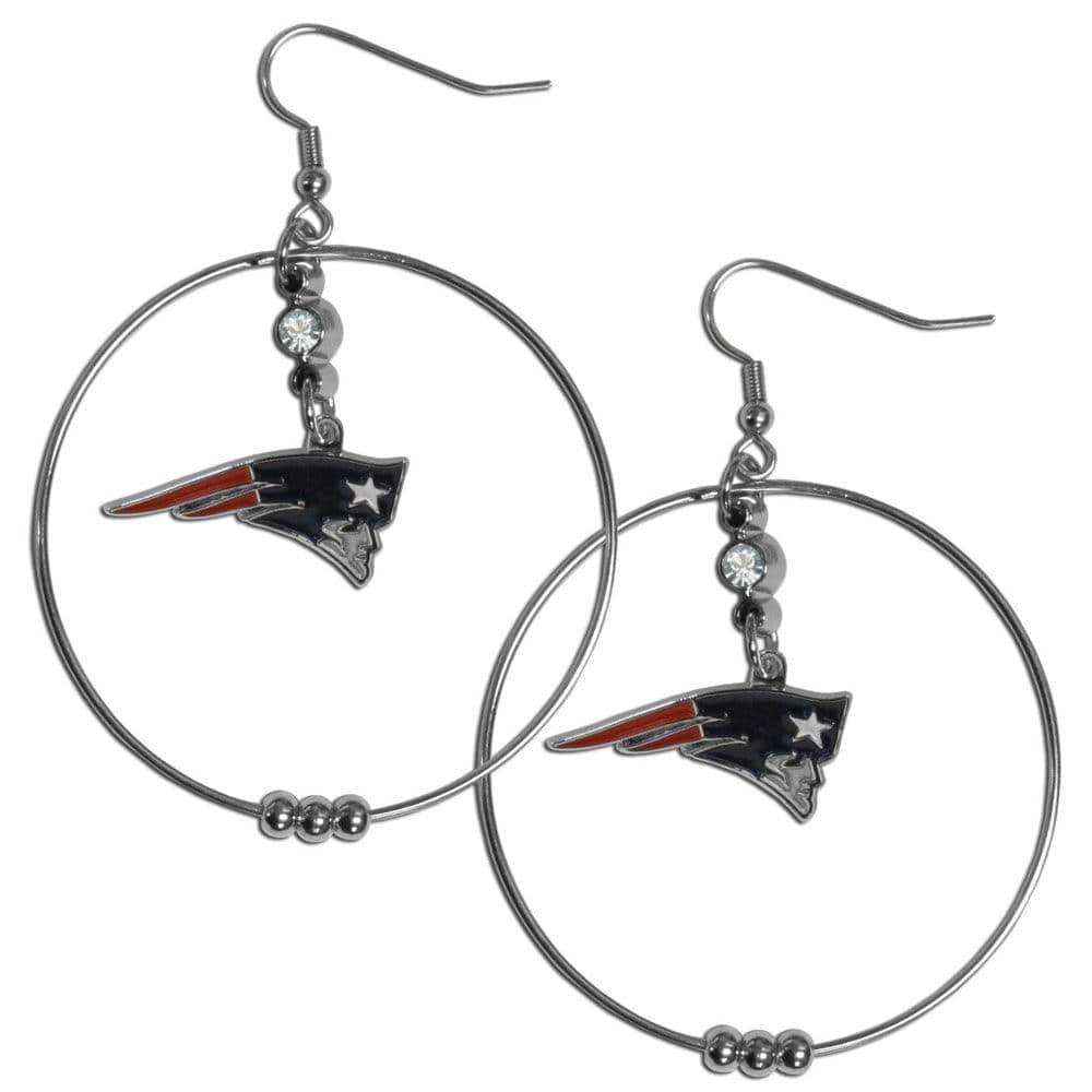 New England Patriots 2 Inch Hoop Earrings - Siskiyou Buckle - Flyclothing LLC