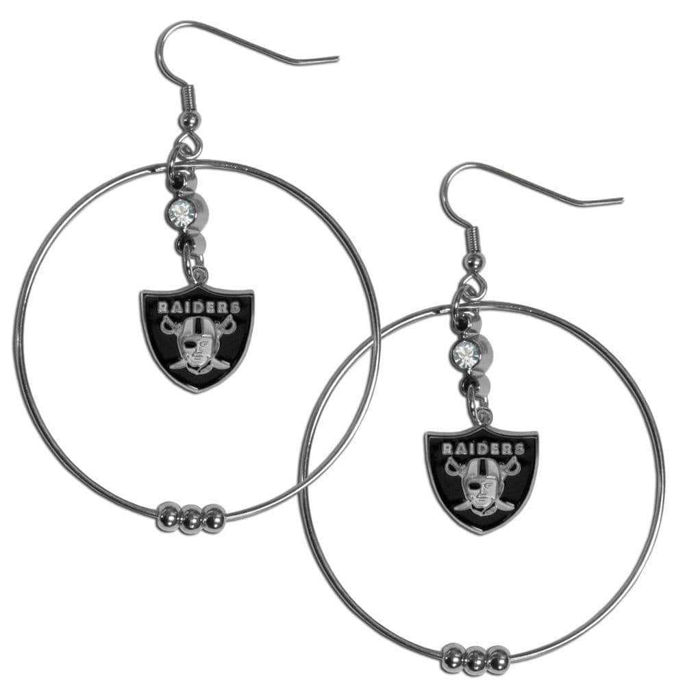 Las Vegas Raiders 2 Inch Hoop Earrings - Siskiyou Buckle - Flyclothing LLC