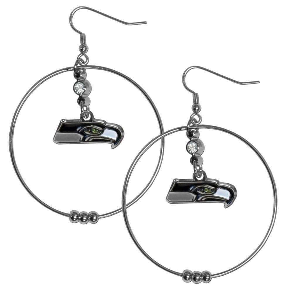 Seattle Seahawks 2 Inch Hoop Earrings - Siskiyou Buckle - Flyclothing LLC