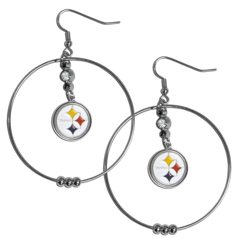 Pittsburgh Steelers 2 Inch Hoop Earrings - Siskiyou Buckle - Flyclothing LLC