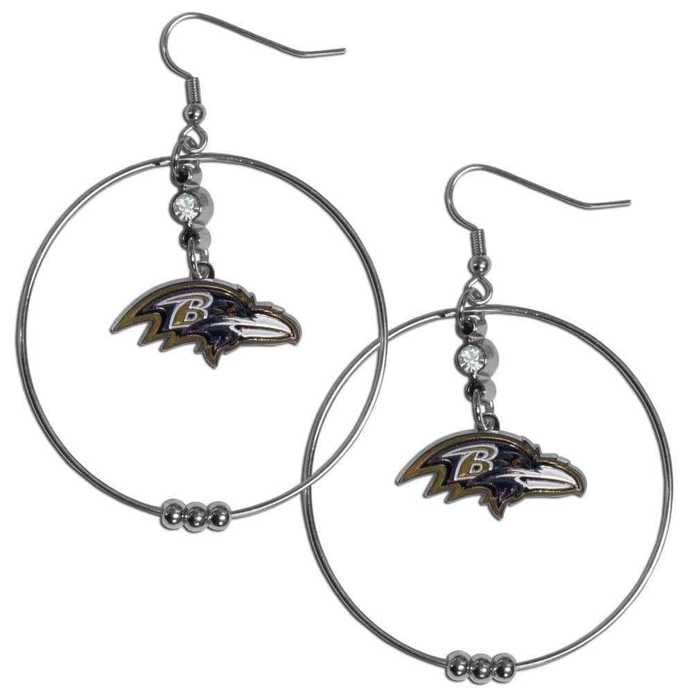 Baltimore Ravens 2 Inch Hoop Earrings - Siskiyou Buckle - Flyclothing LLC