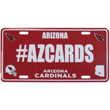 Arizona Cardinals Hashtag License Plate - Siskiyou Buckle - Flyclothing LLC