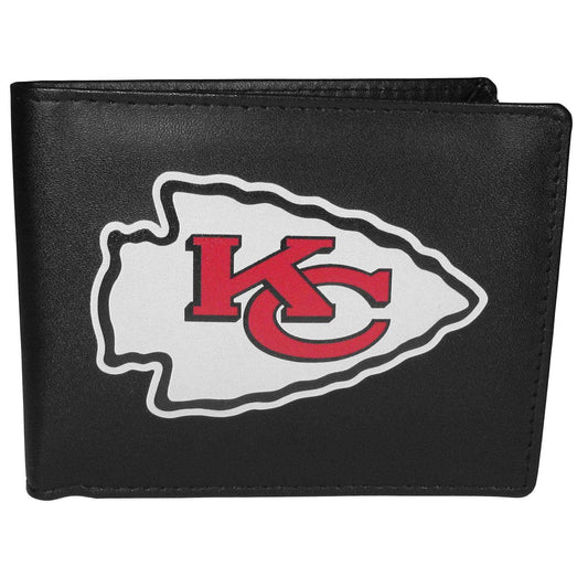 Kansas City Chiefs Leather Bi-fold Wallet, Large Logo - Kansas City Chiefs - Flyclothing LLC