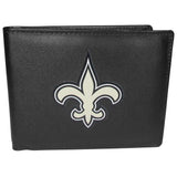 New Orleans Saints Leather Bi-fold Wallet, Large Logo - Siskiyou Buckle - Flyclothing LLC