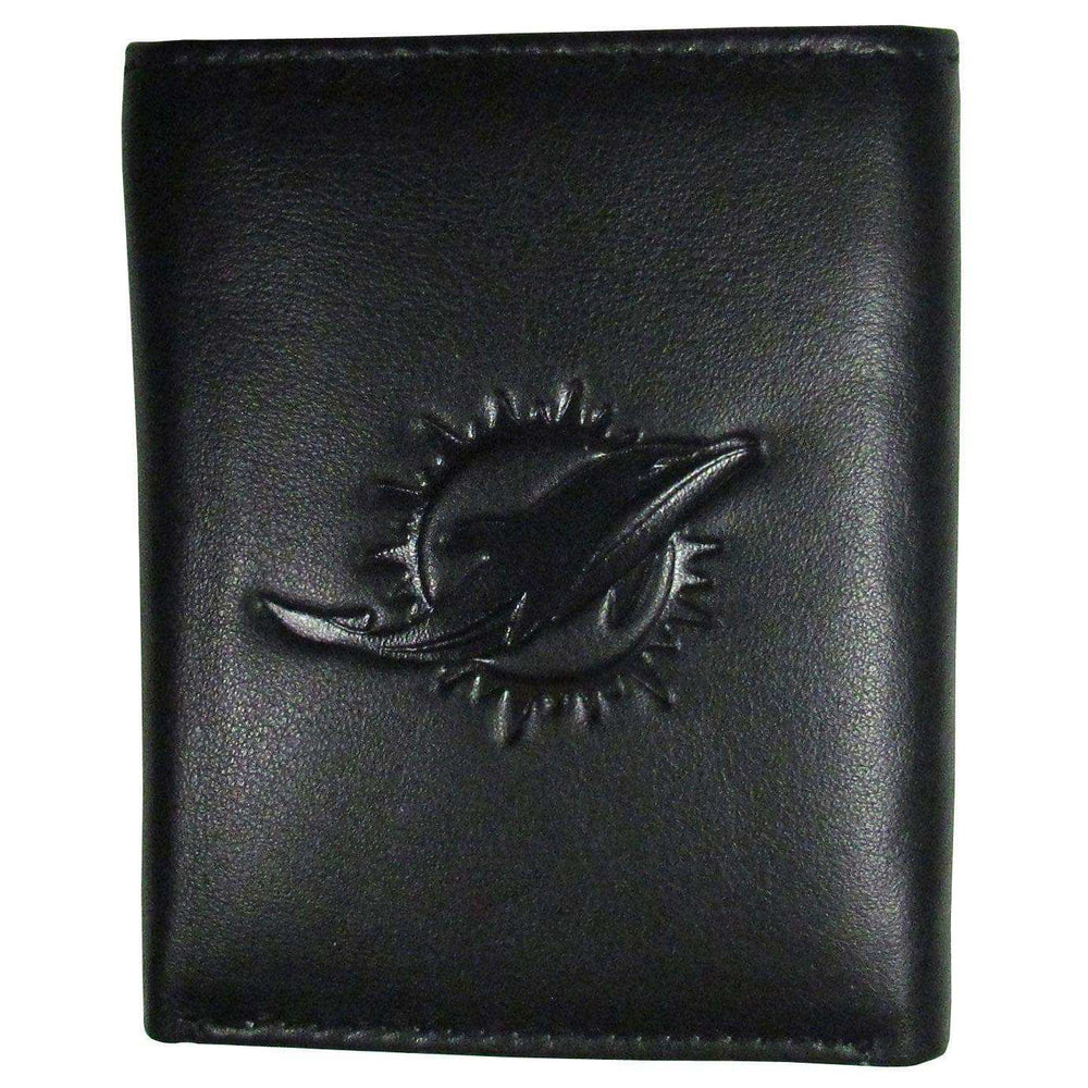 Miami Dolphins Embossed Leather Tri-fold Wallet - Siskiyou Buckle - Flyclothing LLC