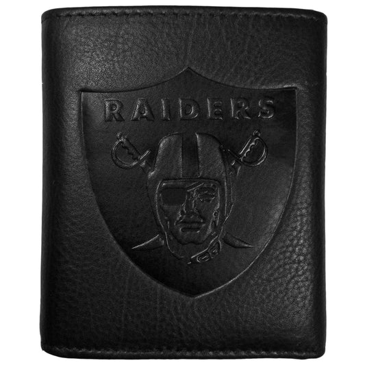 Las Vegas Raiders Embossed Leather Tri-fold Wallet - Siskiyou Buckle - Flyclothing LLC
