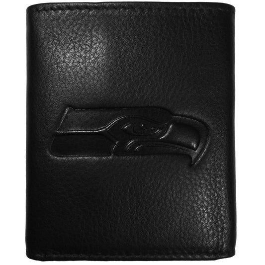 Seattle Seahawks Embossed Leather Tri-fold Wallet - Siskiyou Buckle - Flyclothing LLC