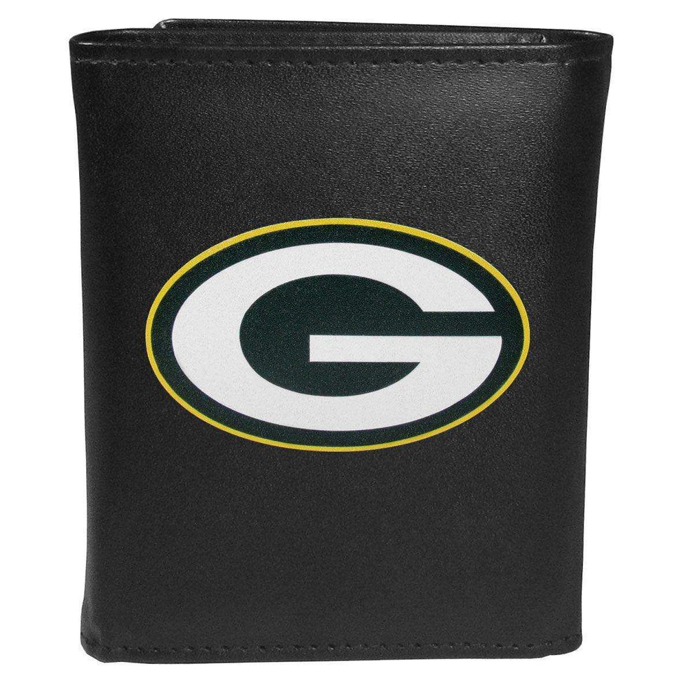 Green Bay Packers Leather Tri-fold Wallet, Large Logo - Siskiyou Buckle - Flyclothing LLC