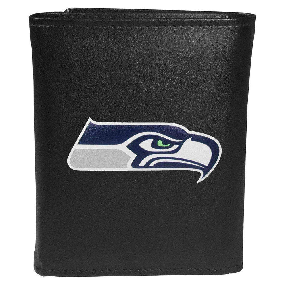 Seattle Seahawks Leather Tri-fold Wallet, Large Logo - Siskiyou Buckle - Flyclothing LLC