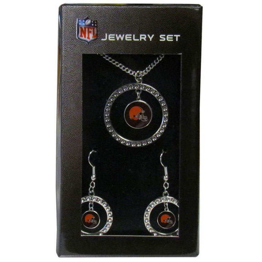 Cleveland Browns Rhinestone Hoop Jewelry Set - Siskiyou Buckle - Flyclothing LLC