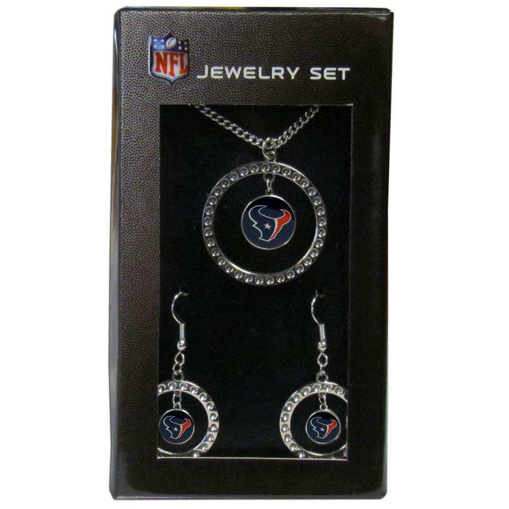 Houston Texans Rhinestone Hoop Jewelry Set - Siskiyou Buckle - Flyclothing LLC