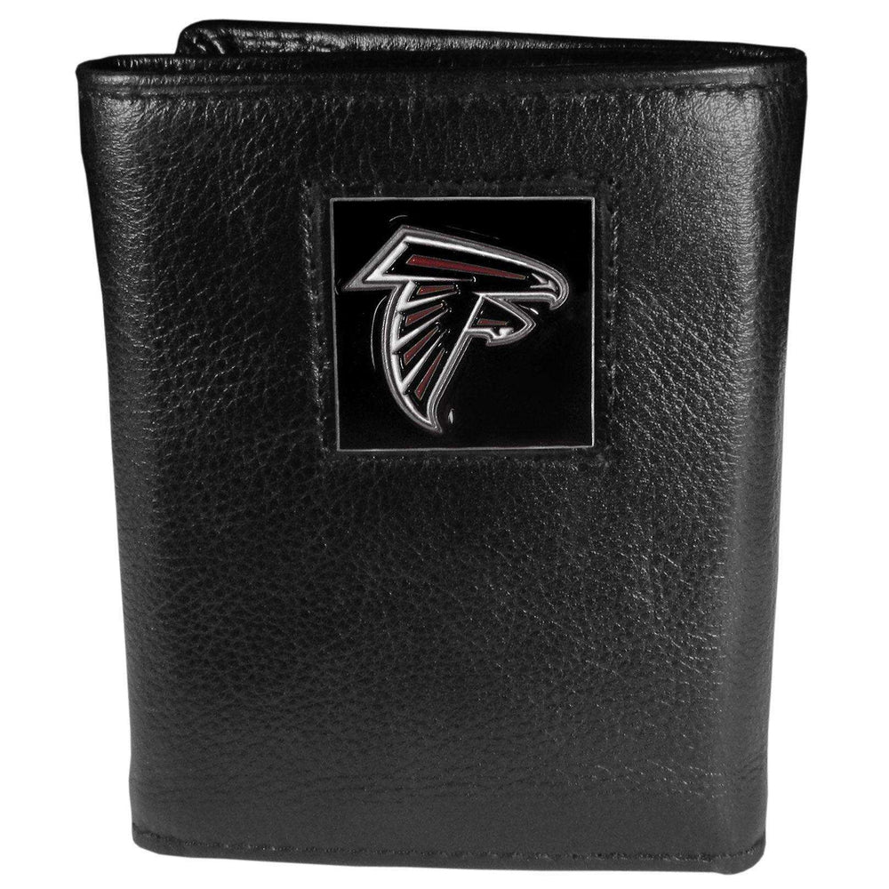 Atlanta Falcons Deluxe Leather Tri-fold Wallet Packaged in Gift Box - Siskiyou Buckle - Flyclothing LLC
