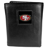San Francisco 49ers Deluxe Leather Tri-fold Wallet Packaged in Gift Box - Siskiyou Buckle - Flyclothing LLC
