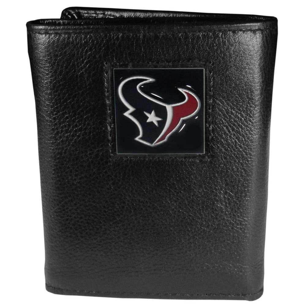 Houston Texans Deluxe Leather Tri-fold Wallet Packaged in Gift Box - Siskiyou Buckle - Flyclothing LLC