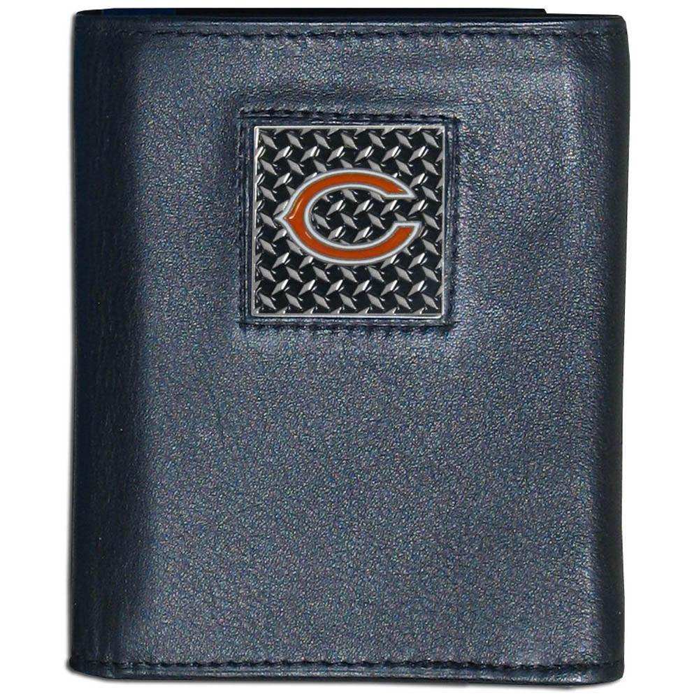 Chicago Bears Gridiron Leather Tri-fold Wallet Packaged in Gift Box - Siskiyou Buckle - Flyclothing LLC