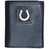 Indianapolis Colts Gridiron Leather Tri-fold Wallet Packaged in Gift Box - Siskiyou Buckle - Flyclothing LLC