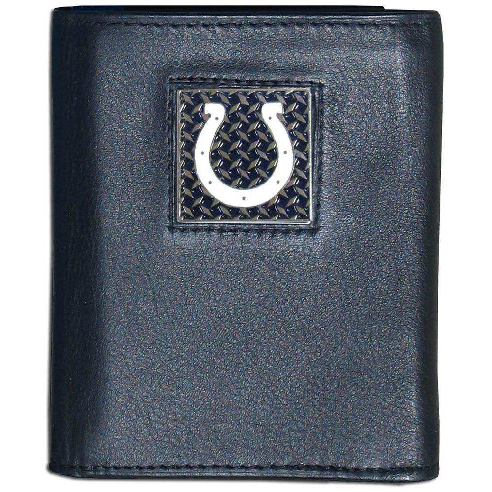Indianapolis Colts Gridiron Leather Tri-fold Wallet - Siskiyou Buckle - Flyclothing LLC