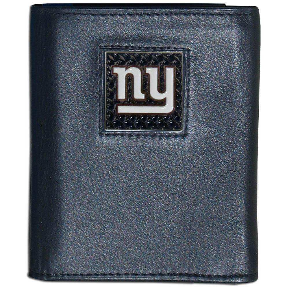 New York Giants Gridiron Leather Tri-fold Wallet Packaged in Gift Box - Siskiyou Buckle - Flyclothing LLC