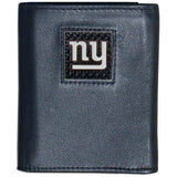 New York Giants Gridiron Leather Tri-fold Wallet Packaged in Gift Box - Siskiyou Buckle - Flyclothing LLC