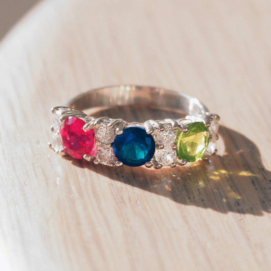 Alamode 925 Sterling Silver, AAA CZ , Multi Color - Alamode - Flyclothing LLC