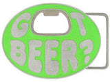 Got Beer? Belt Buckle Neon Green Enameled Belt Buckle - Siskiyou Buckle - Flyclothing LLC