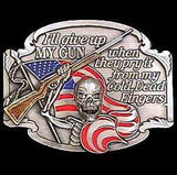 I'll Give Up My Gun Enameled Belt Buckle - Siskiyou Buckle - Flyclothing LLC