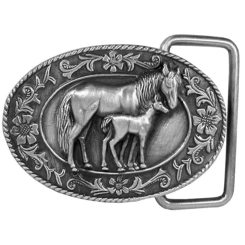 Mare and Colt Antiqued Belt Buckle - Siskiyou Buckle - Flyclothing LLC
