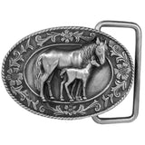 Mare and Colt Antiqued Belt Buckle - Siskiyou Buckle - Flyclothing LLC