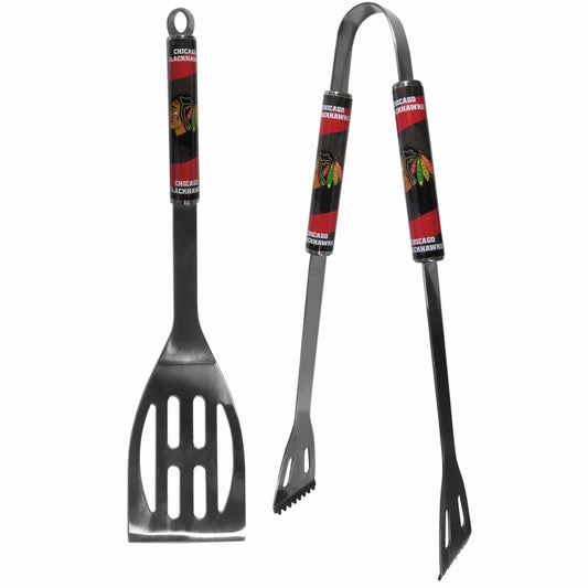 Chicago Blackhawks® 2 pc Steel BBQ Tool Set - Siskiyou Buckle - Flyclothing LLC