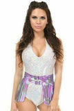 Daisy Corsets Lavender Hologram Fringe Mini Skirt - Daisy Corsets - Flyclothing LLC