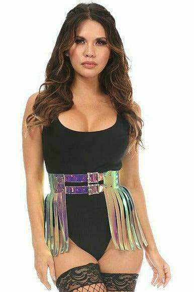 Daisy Corsets Rainbow Gold Holo Fringe Skirt - Daisy Corsets - Flyclothing LLC