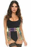 Daisy Corsets Rainbow Gold Holo Fringe Skirt - Daisy Corsets - Flyclothing LLC