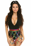 Daisy Corsets Rainbow Glitter Strappy Skirt - Daisy Corsets - Flyclothing LLC