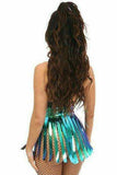 Daisy Corsets Teal/Blue Holo Fringe Skirt - Daisy Corsets - Flyclothing LLC