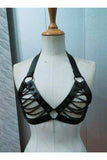 Daisy Corsets Candy Collection - Black Chain Lace-Up Bra Top Harness - Daisy Corsets - Flyclothing LLC