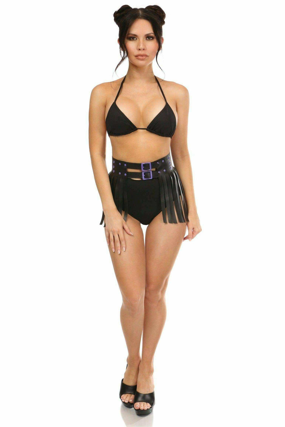 Daisy Corsets Candy Collection - Black/Purple Fringe Skirt - Daisy Corsets - Flyclothing LLC
