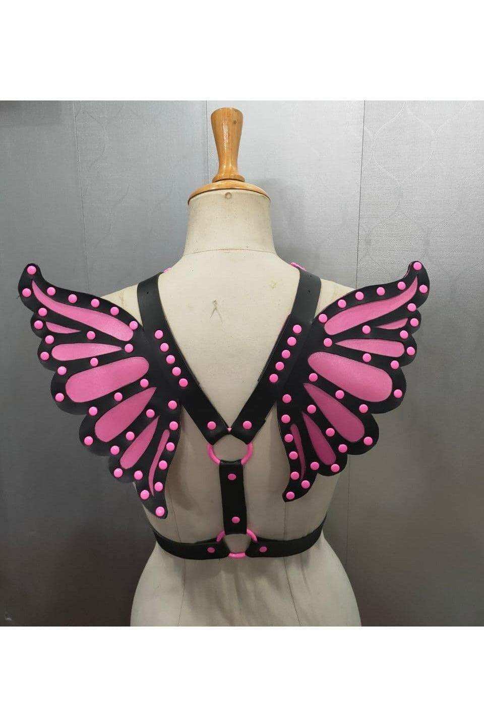 Daisy Corsets Faux Leather Pink Butterfly Wing Harness - Daisy Corsets - Flyclothing LLC
