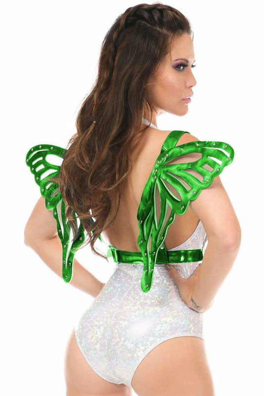 Green Holo Large Butterfly Wing Body Harness - Daisy Corsets - Flyclothing LLC